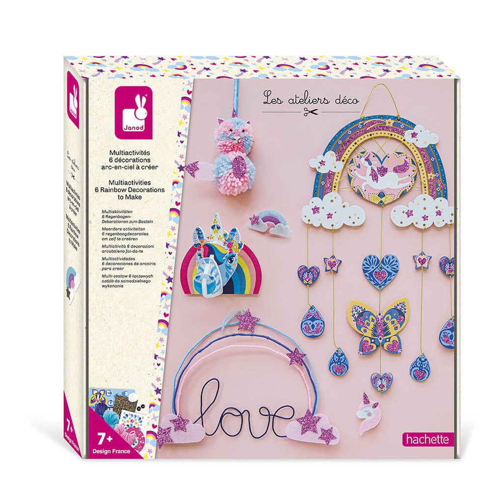 Coffret multi-activités arc-en-ciel rose