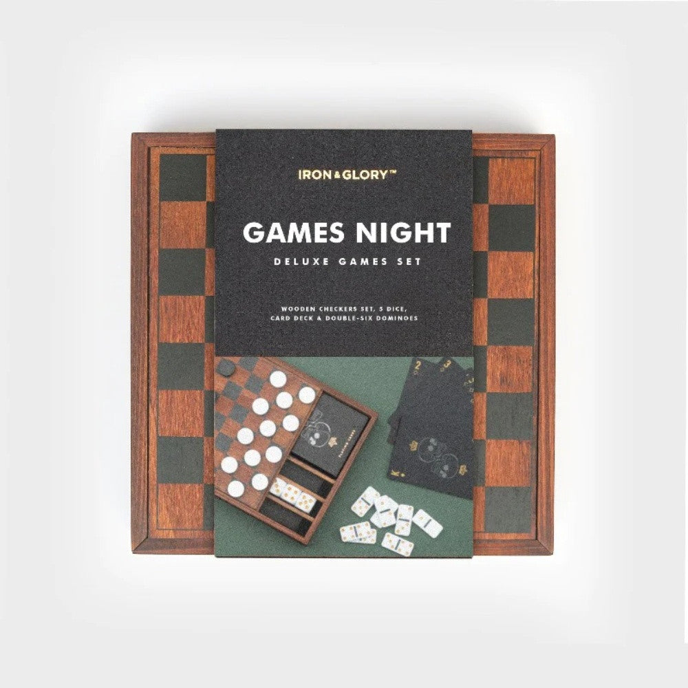 Coffret de Jeux en Bois Games Night - Jeux de Société Originaux