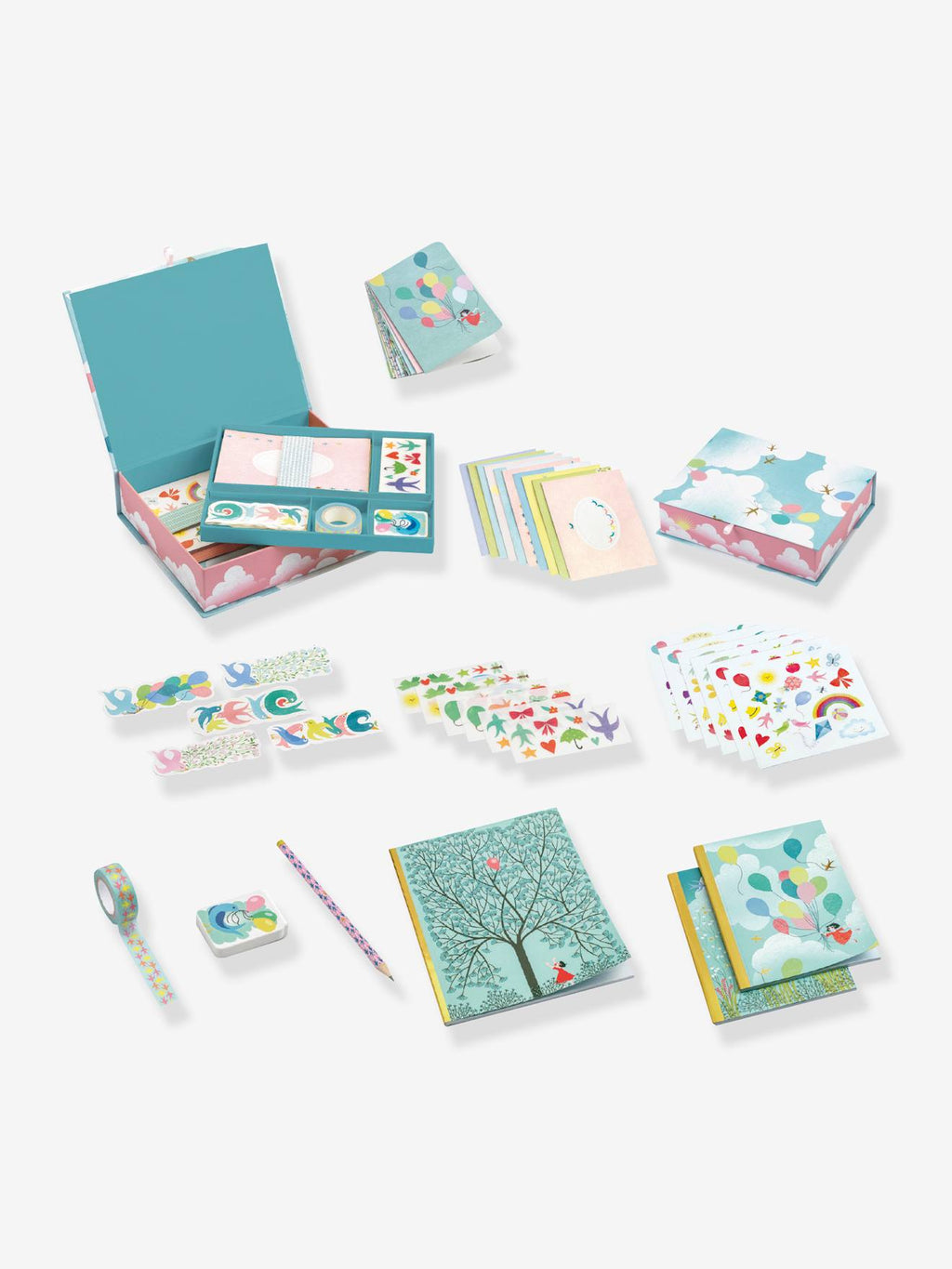 Coffret papeterie charlotte bleu