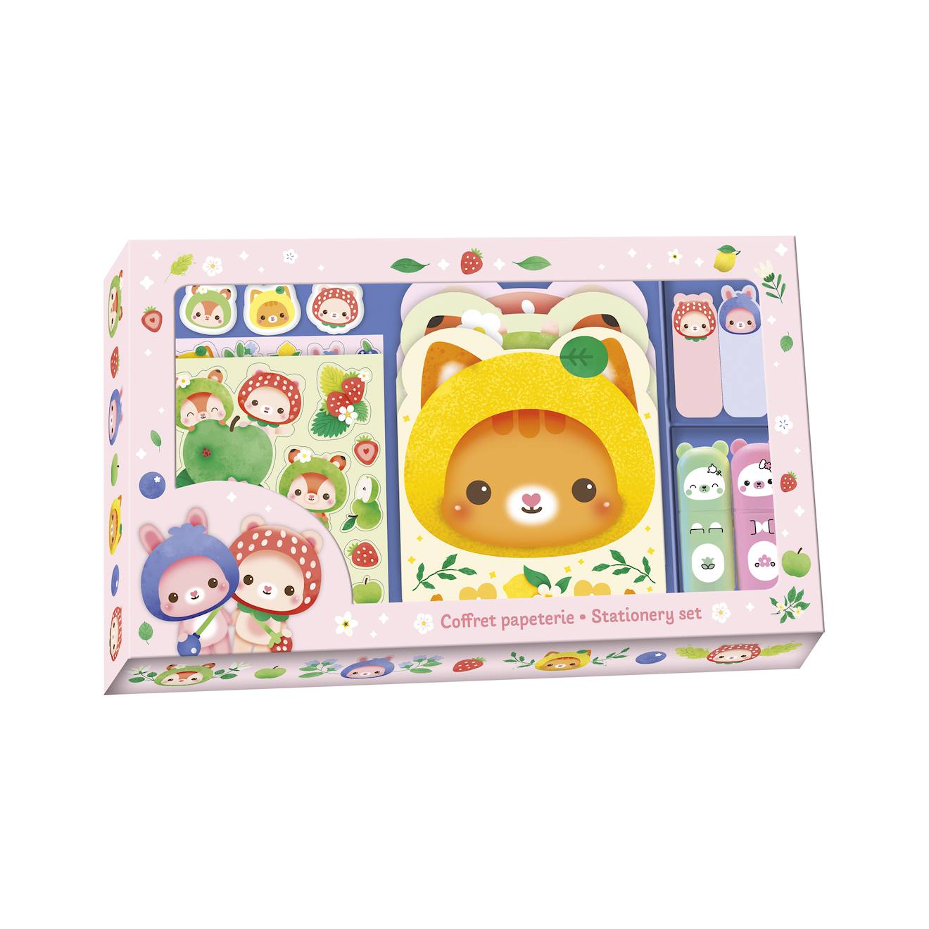 Coffret papeterie complet multicolore
