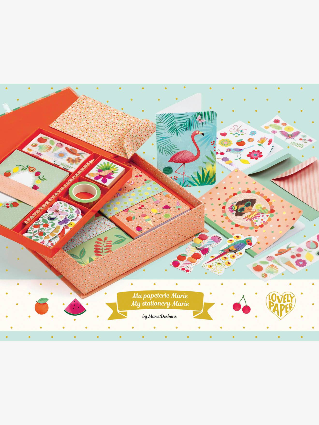 Coffret papeterie marie orange