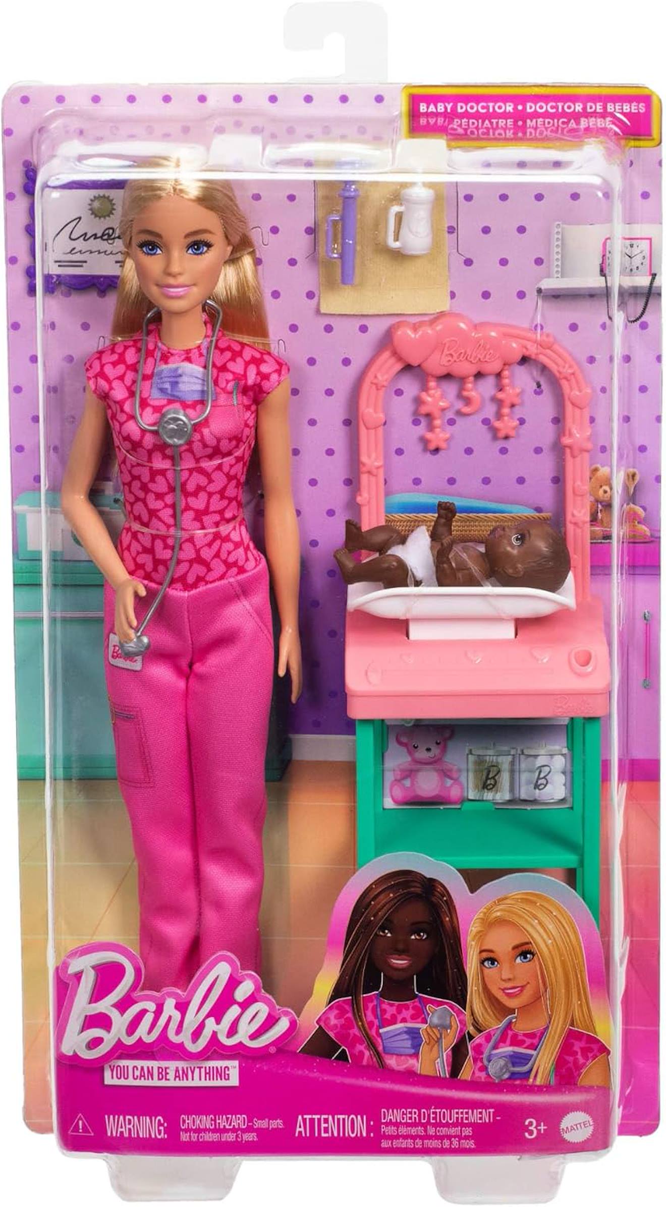 Coffret pédiatre Barbie avec poupée multicolore