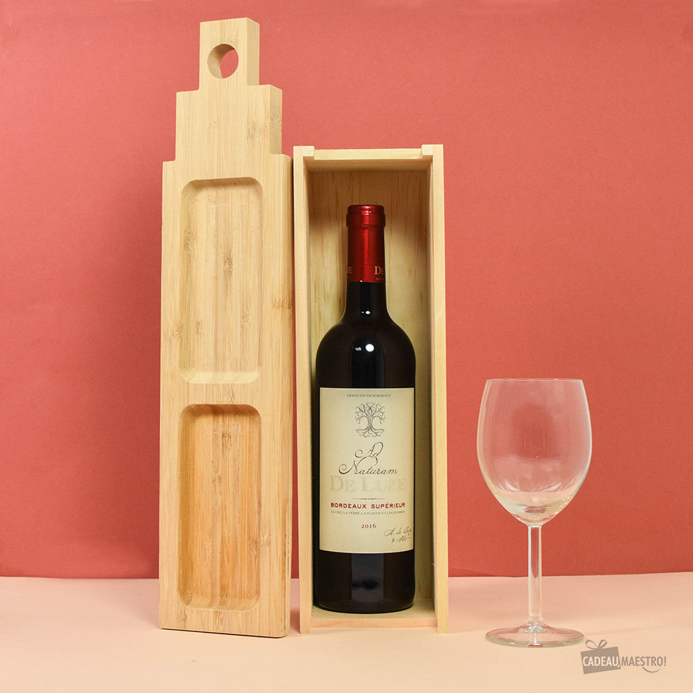Coffret Planche à Tapas Avec Bouteille de Vin Gigondas Rouge - Vin