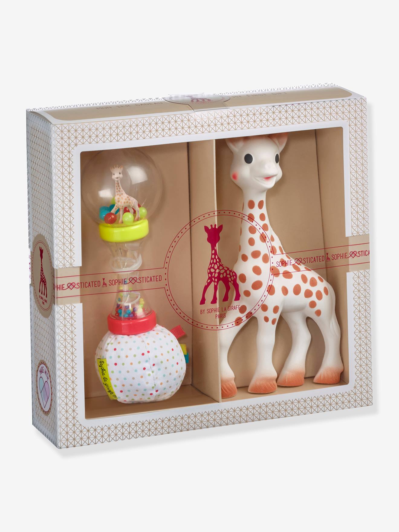 Coffret Sophie la Girafe et hochet maracas - vulli multicolore
