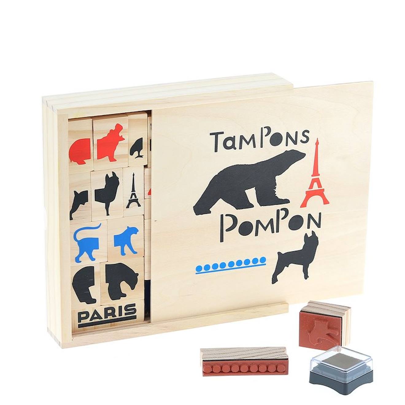 Coffret tampons pompon beige