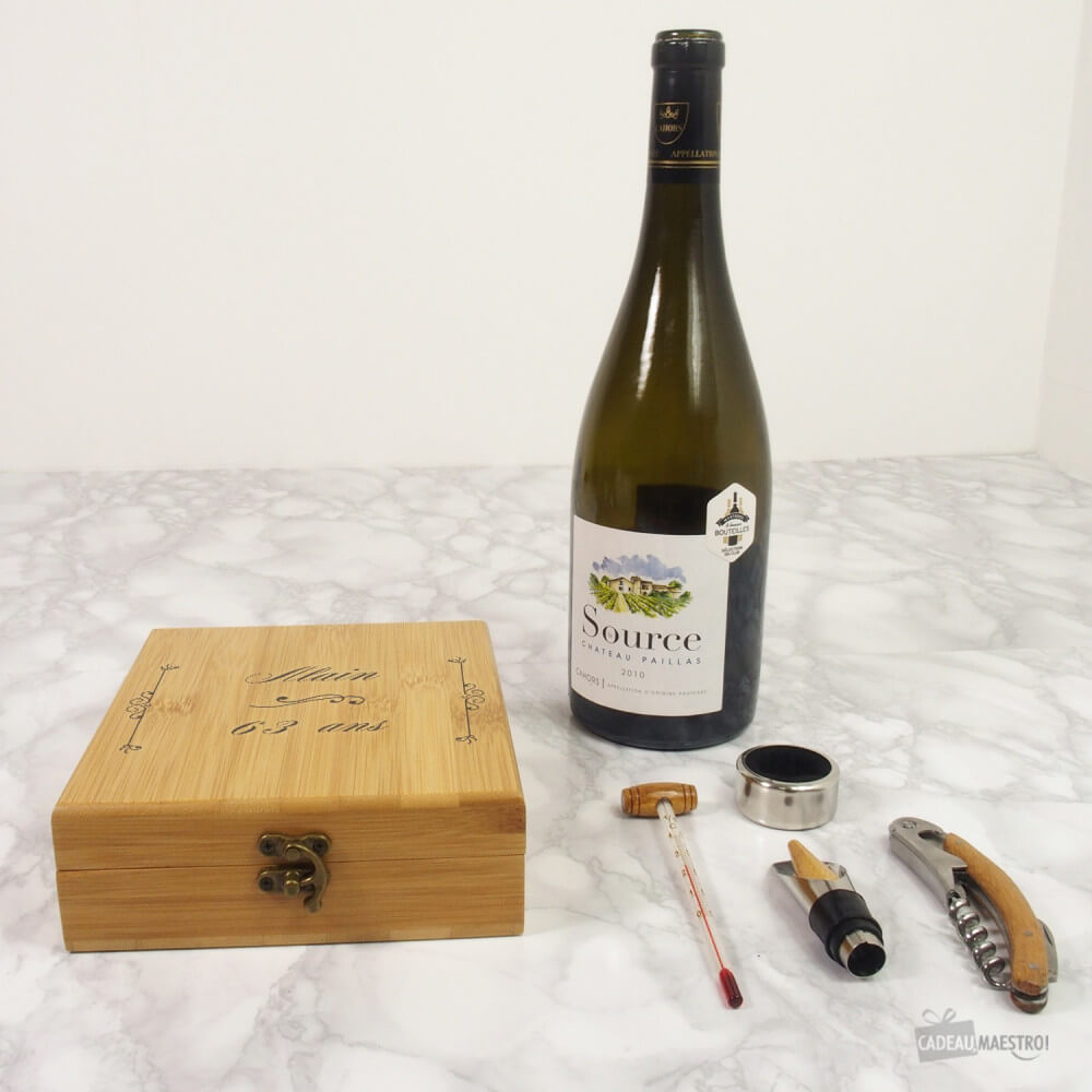 Coffret Vin Classique À Personnaliser - Coffret de Vin Personnalisé CadoMaestro