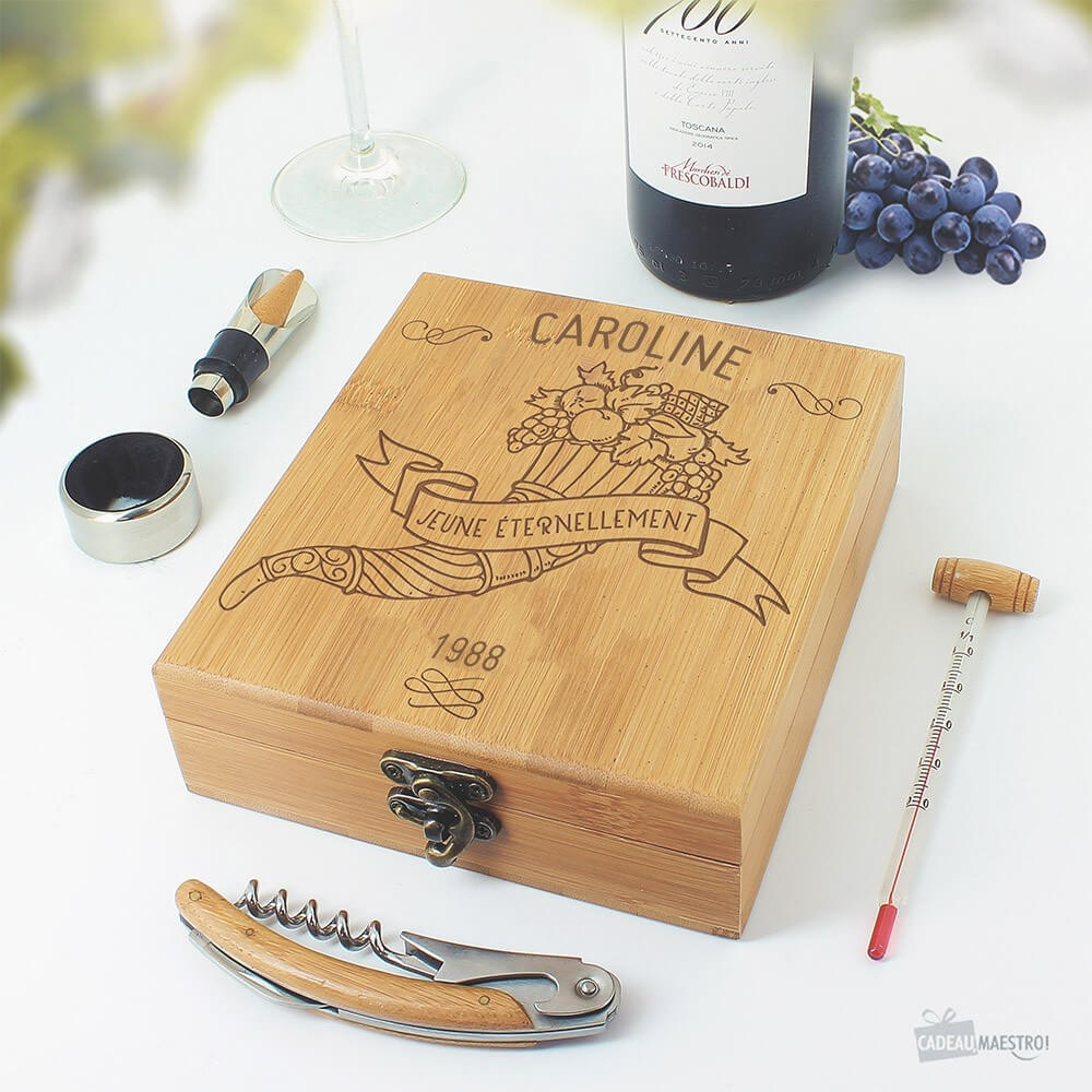 Coffret Vin Corne d'Abondance À Personnaliser - Coffret de Vin Personnalisé