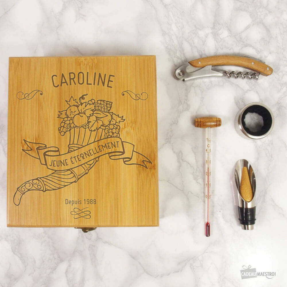 Coffret Vin Corne d'Abondance À Personnaliser - Coffret de Vin Personnalisé CadoMaestro