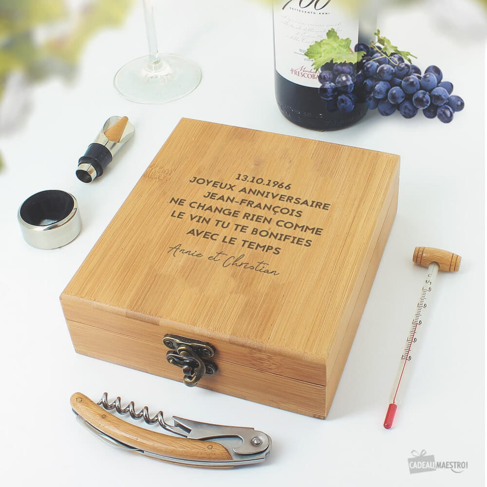 Coffret Vin Message à Personnaliser - Coffret de Vin Personnalisé