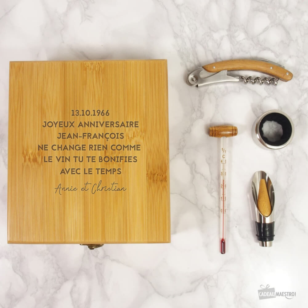Coffret Vin Message à Personnaliser - Coffret de Vin Personnalisé CadoMaestro
