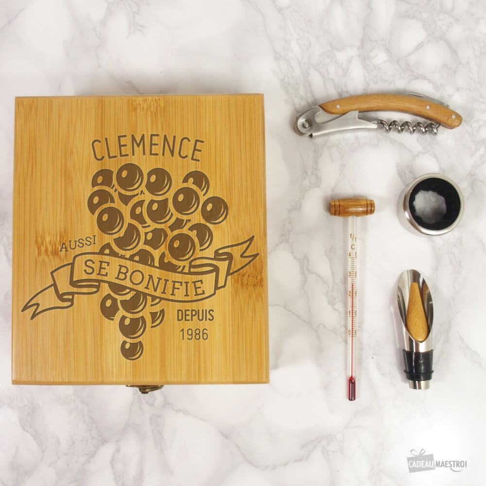 Coffret Vin Raisin À Personnaliser - Coffret de Vin Personnalisé CadoMaestro