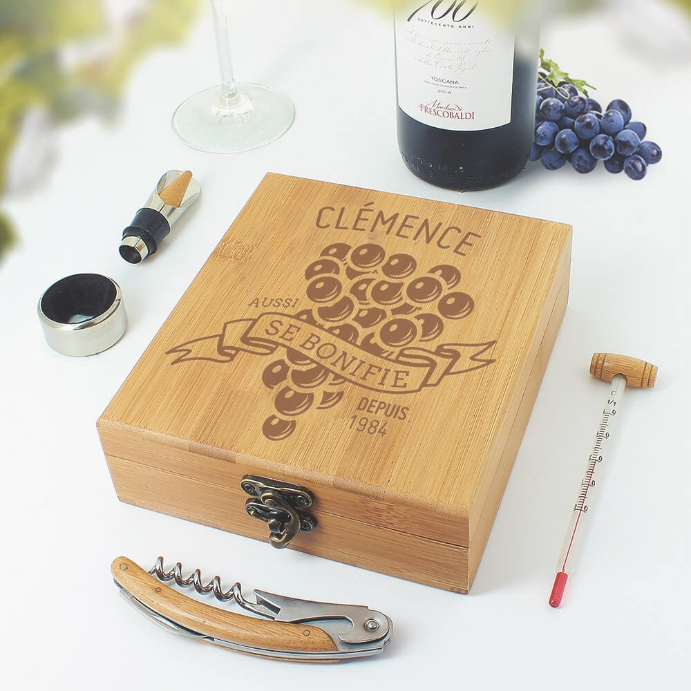 Coffret Vin Raisin À Personnaliser - Coffret de Vin Personnalisé