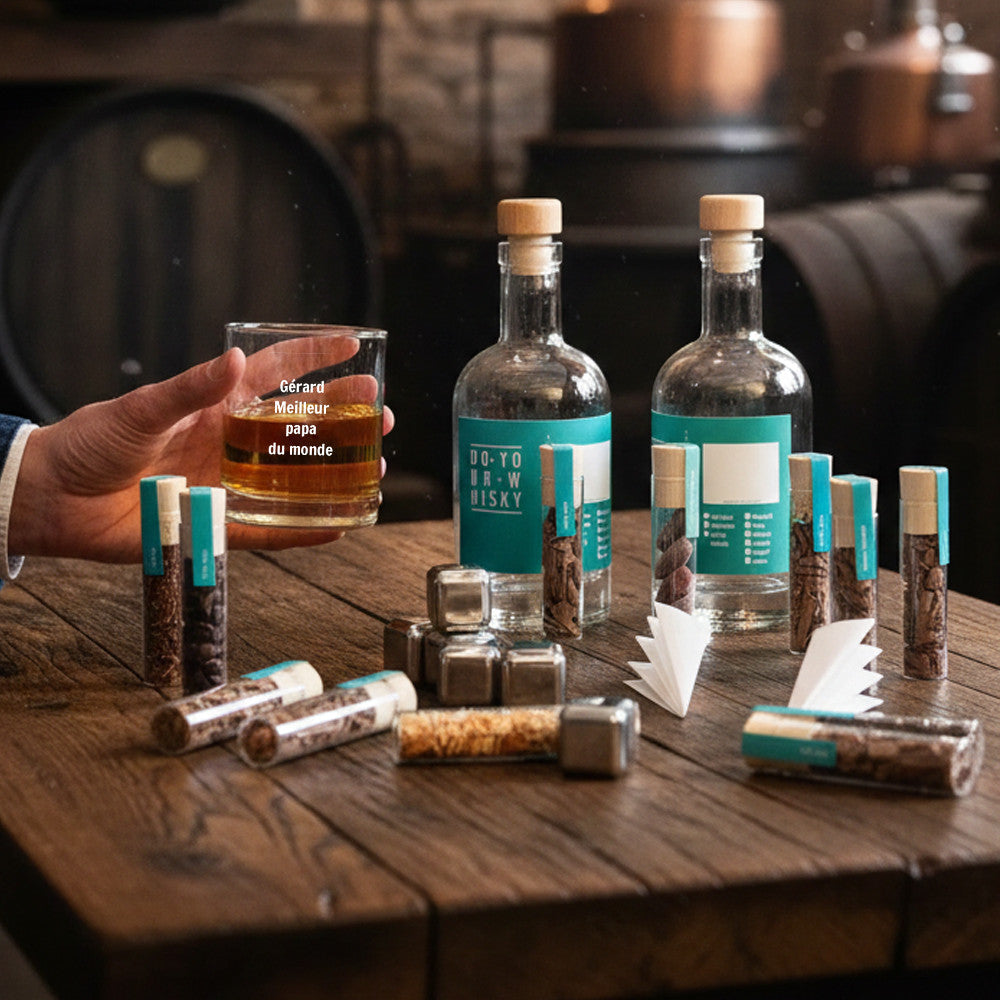 Coffret Whisky à faire Soi-Même et Verre à Personnaliser - Coffret Whisky Personnalisé