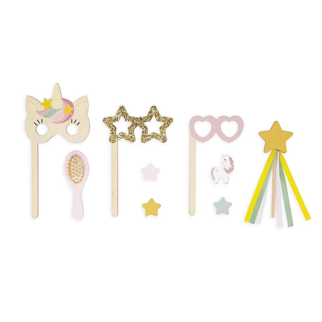 Coiffeuse en bois et accessoires licorne beige