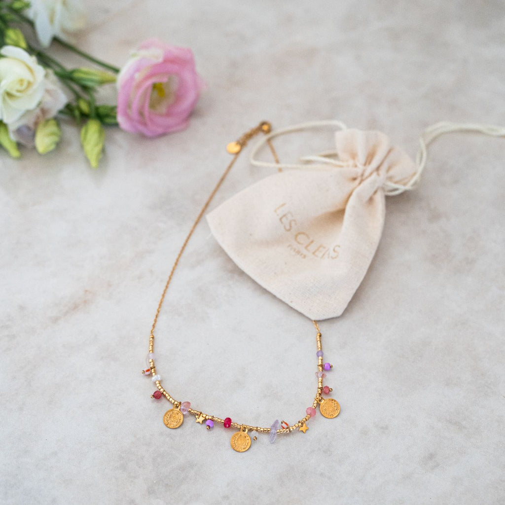 Collier charms Lila bohème à offrir, plaqué or