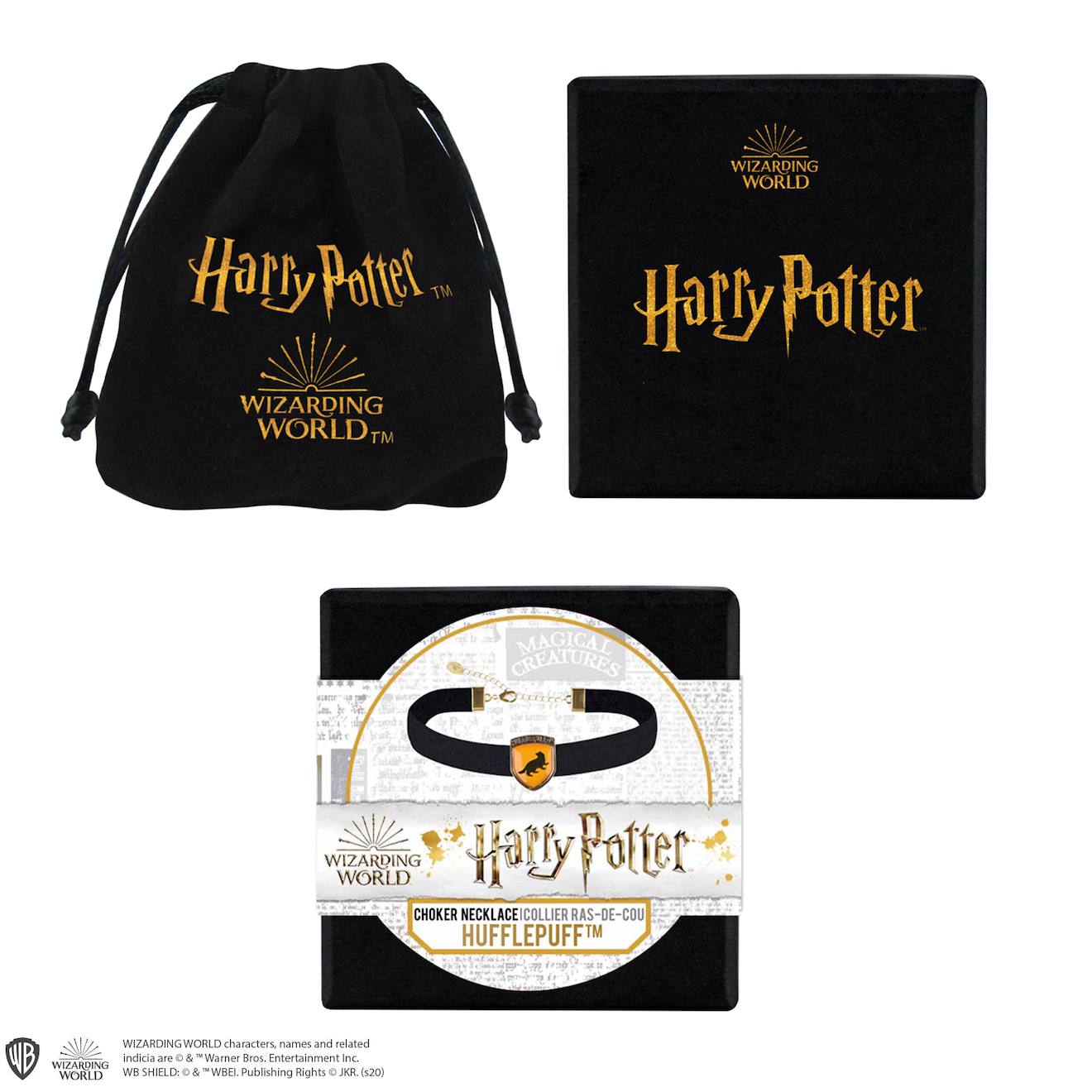 Collier Ras de Cou Poufsouffle - Harry Potter Noir