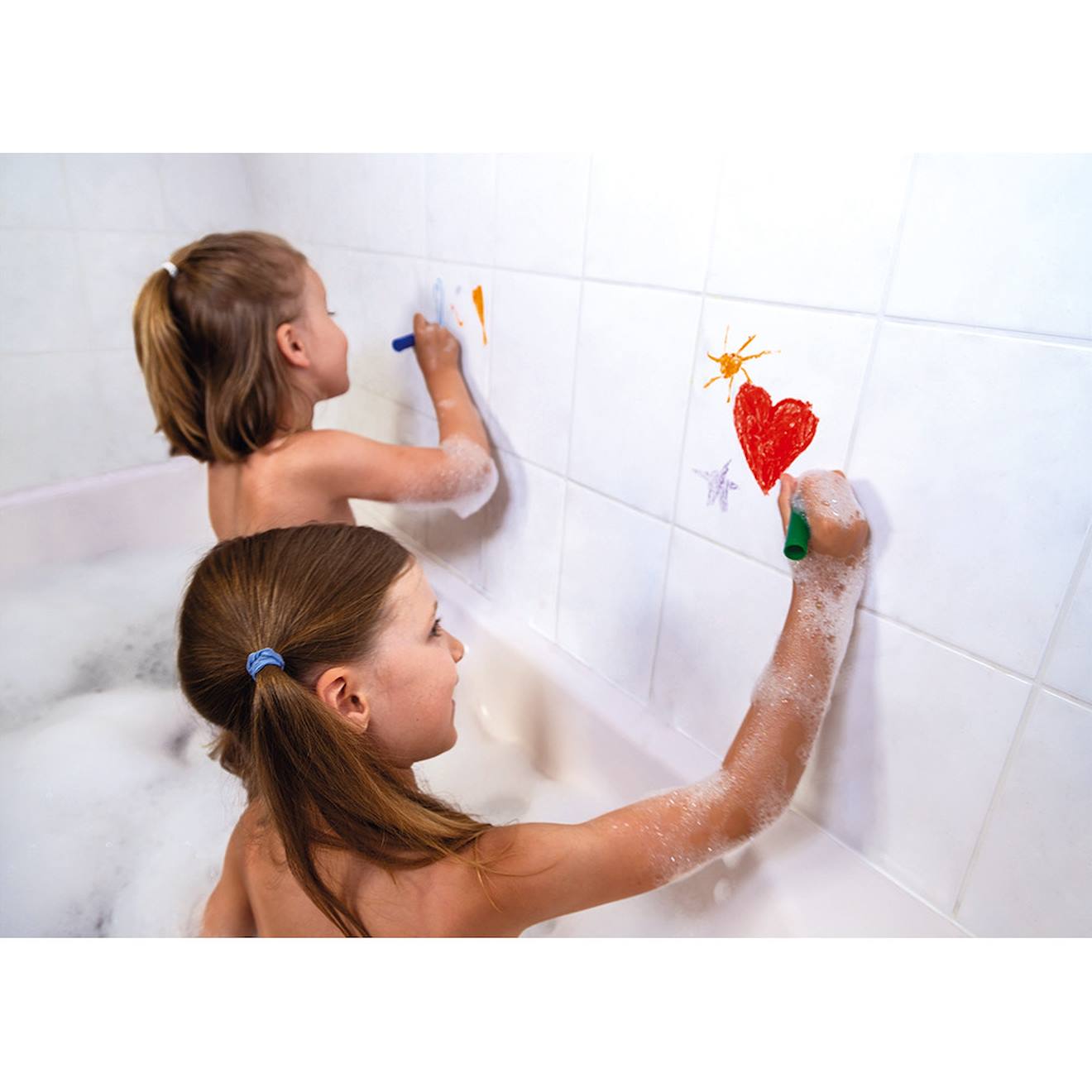 Coloriage dans le bain orange