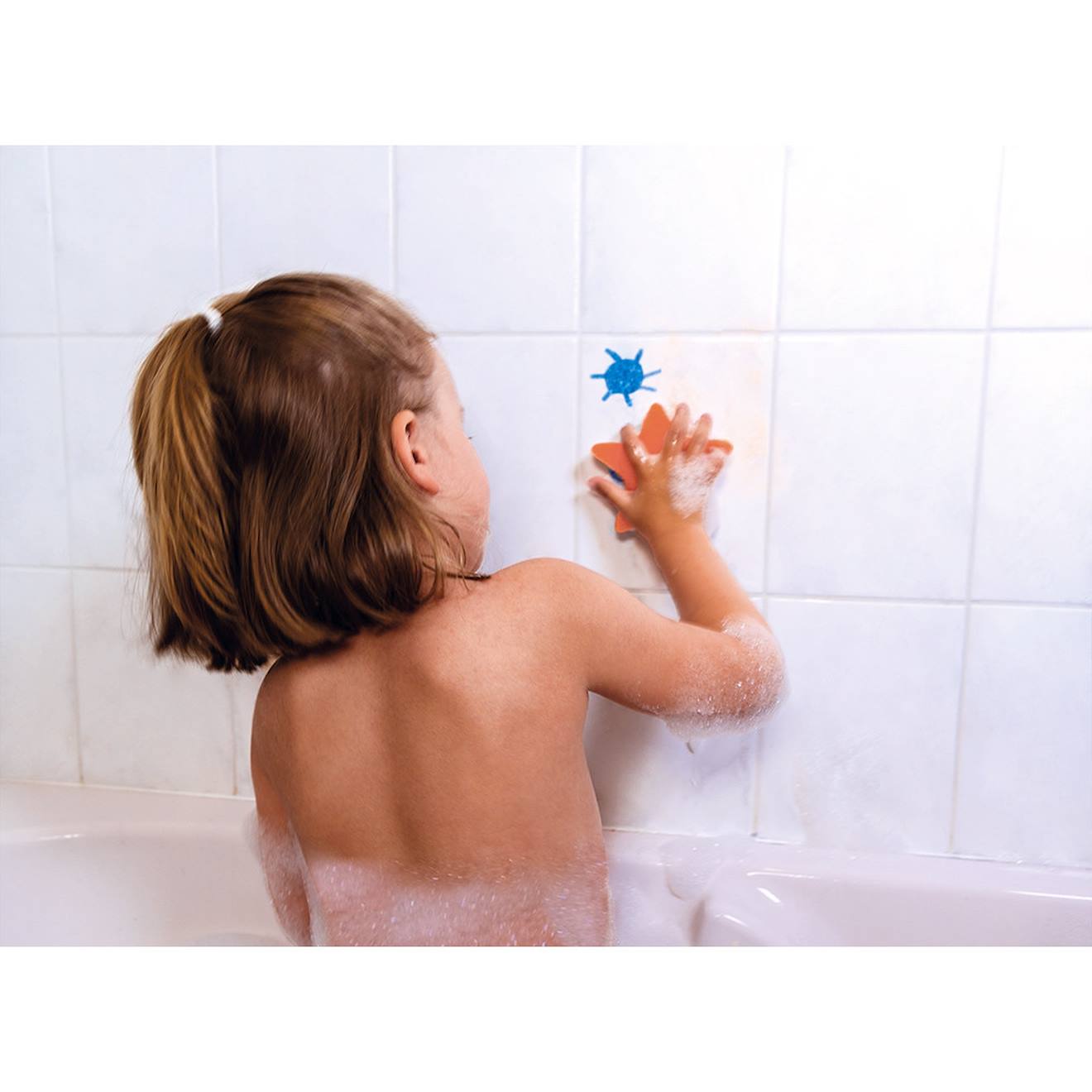 Coloriage dans le bain orange
