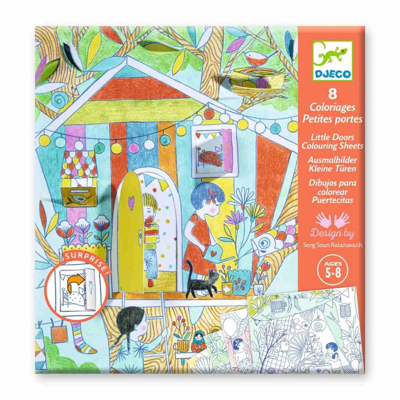 Coloriages petites portes les cabanes de nina multicolore