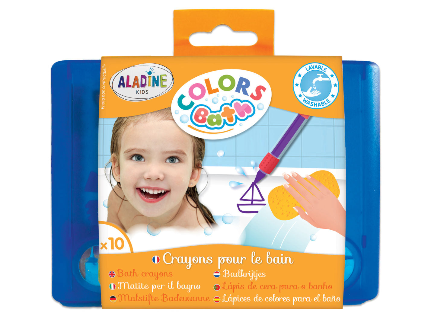 10 Crayons de Bain effaçables Colors Bath