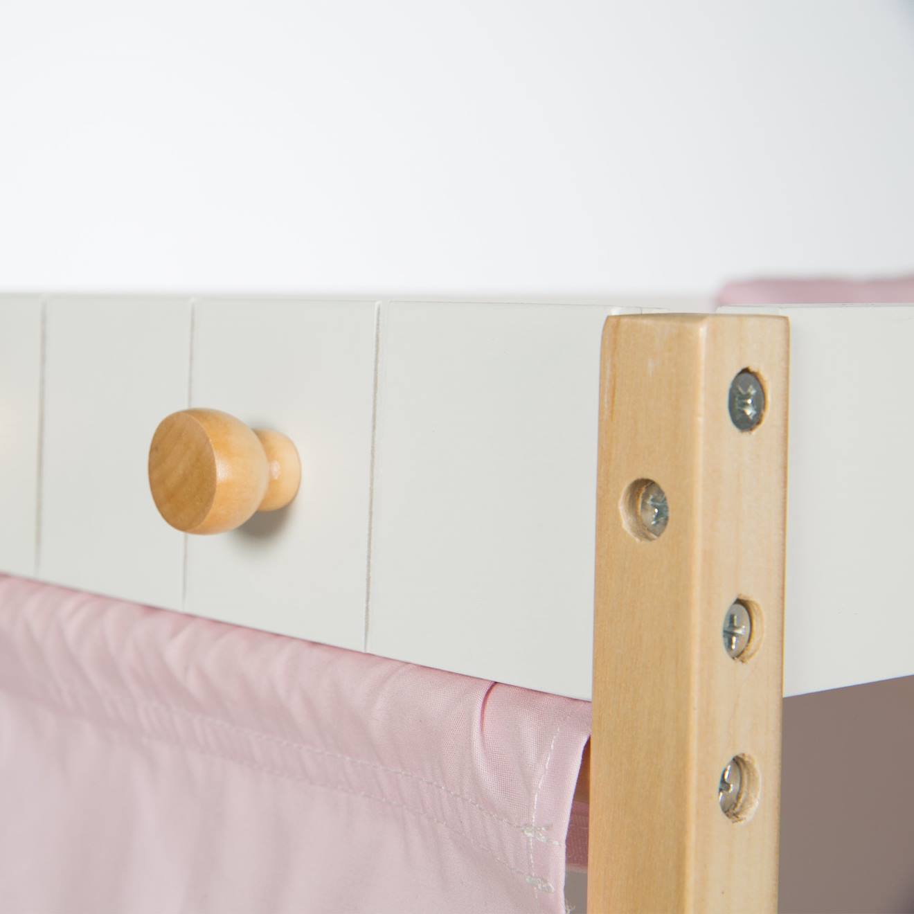 Commode à langer et lit de poupée 2en1 avec accessoires scarlett blanc / rose
