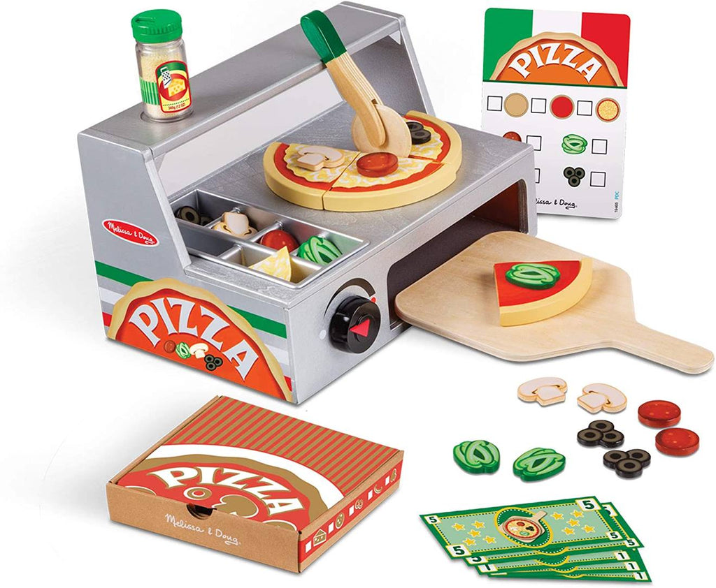 Comptoir à pizzas en bois gris