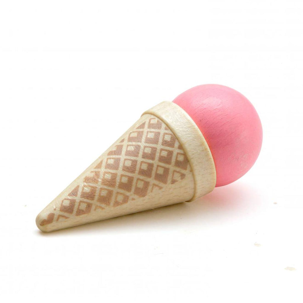 Cône glacé à la fraise rose