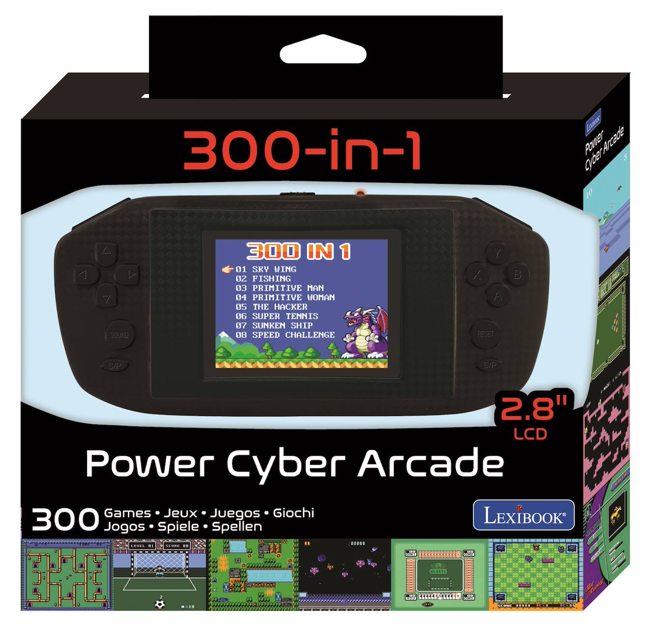 Console portable compact power cyber arcade - écran 2.8'' 300 jeux multicolore