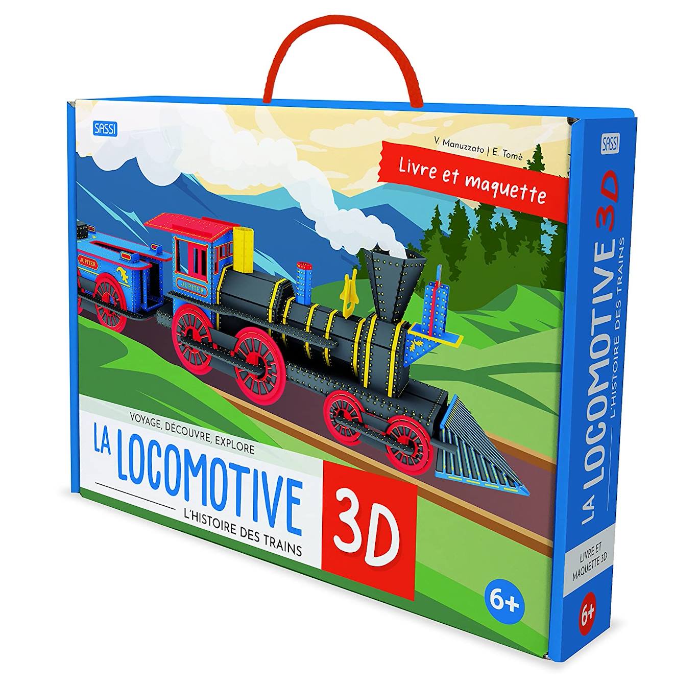 Construis la locomotive 3D bleu