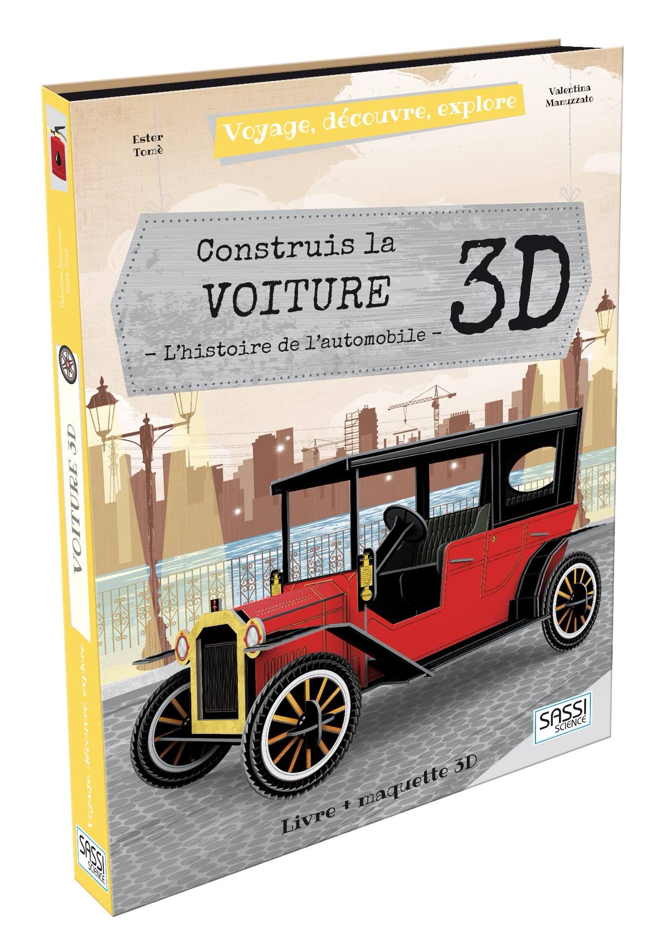 Construis la voiture 3D rouge