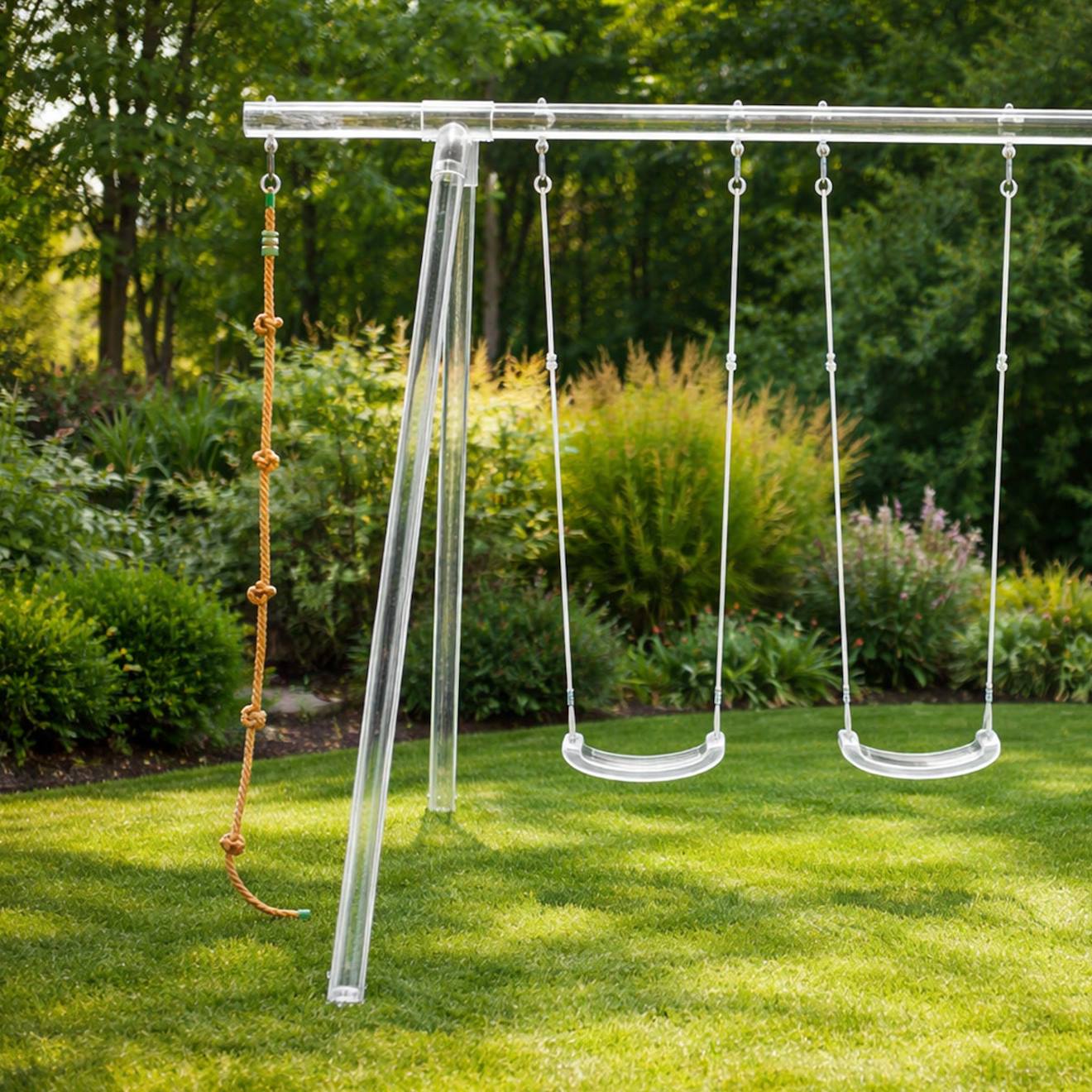 Corde à noeuds pour portique balançoire 2 m - 2,5 m pour enfants beige
