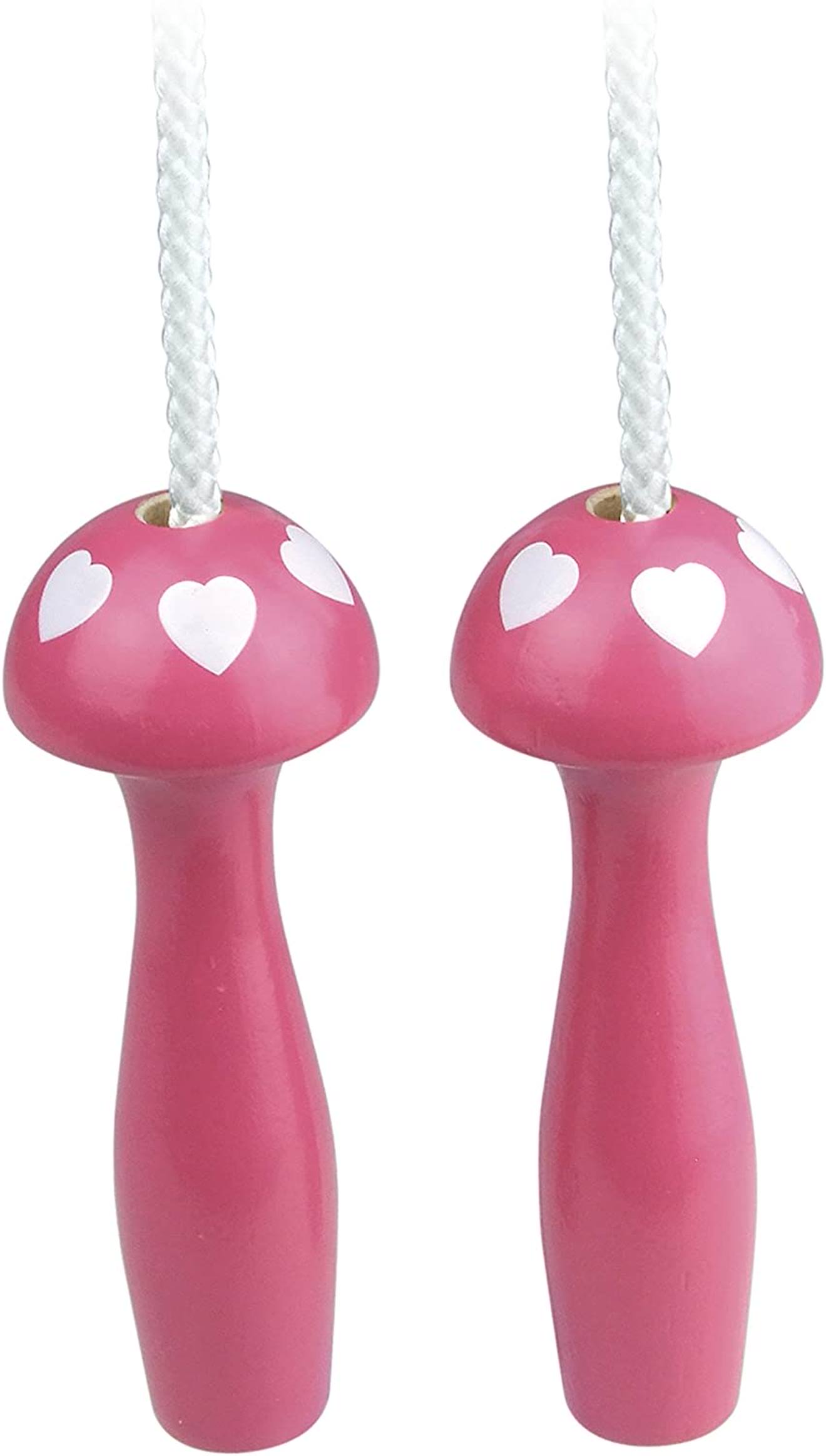 Corde à sauter rose coeur blanc rose