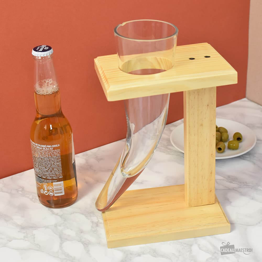 Corne à Boire Viking en Verre - Verre à Bière Original CadoMaestro