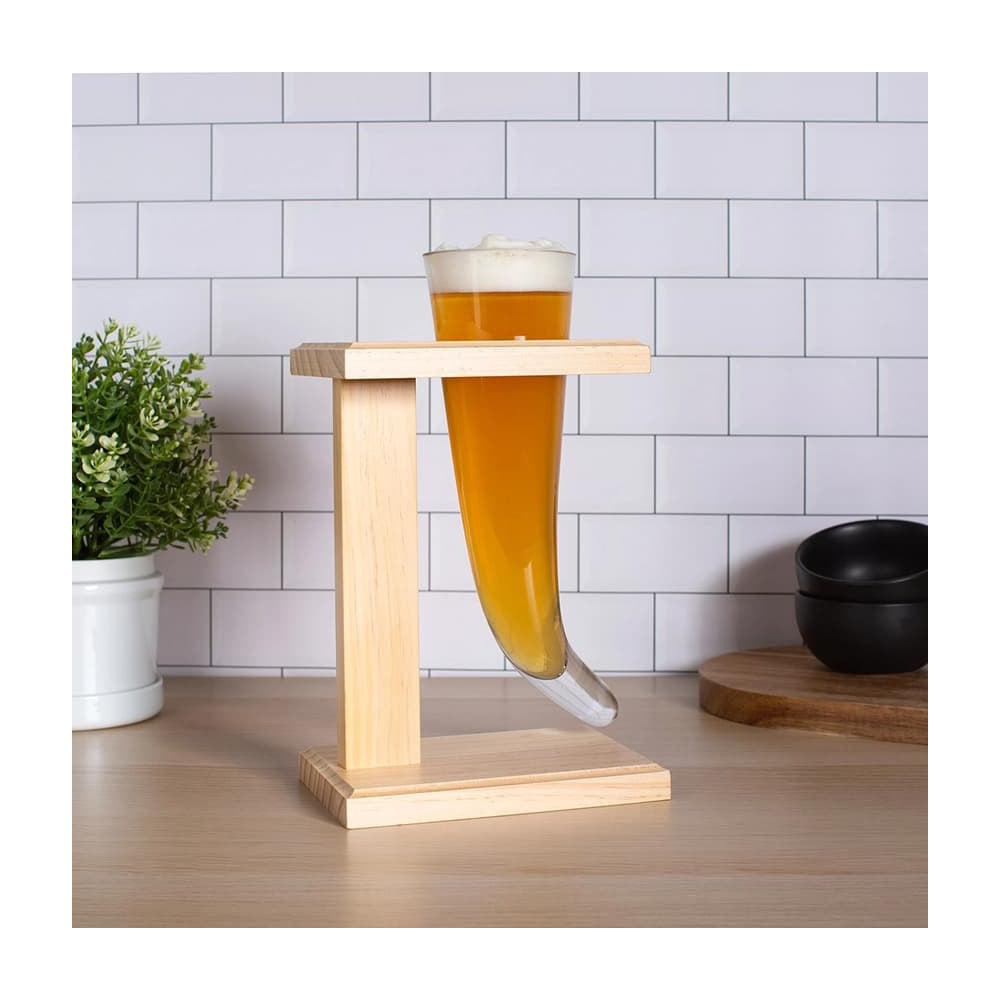 Corne à Boire Viking en Verre - Verre à Bière Original