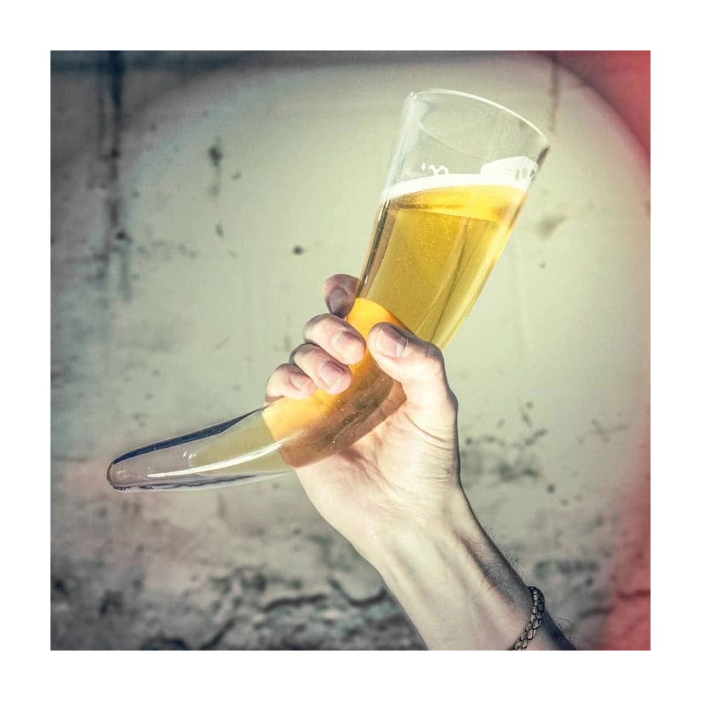 Corne à Boire Viking en Verre - Verre à Bière Original CadoMaestro