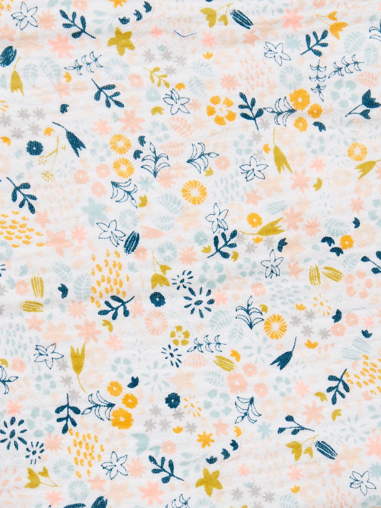 Couette + oreiller poupon en gaze de coton fleurette