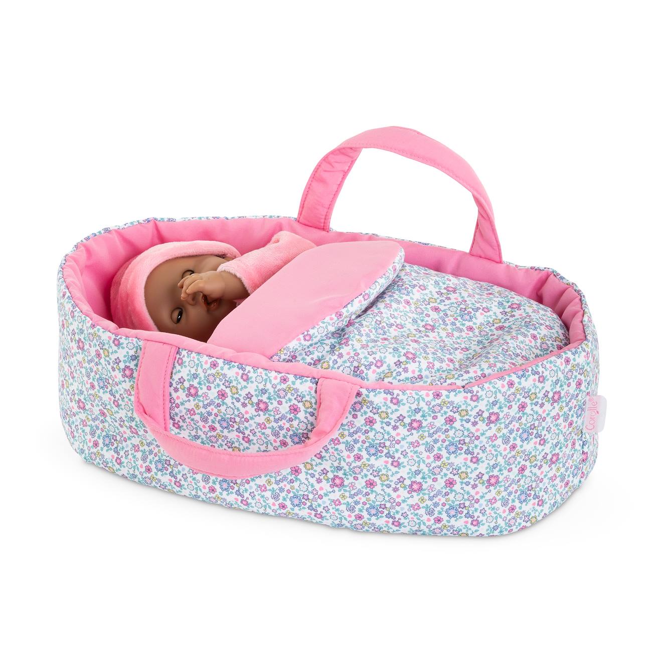 Couffin floral pour poupon 30 cm multicolore