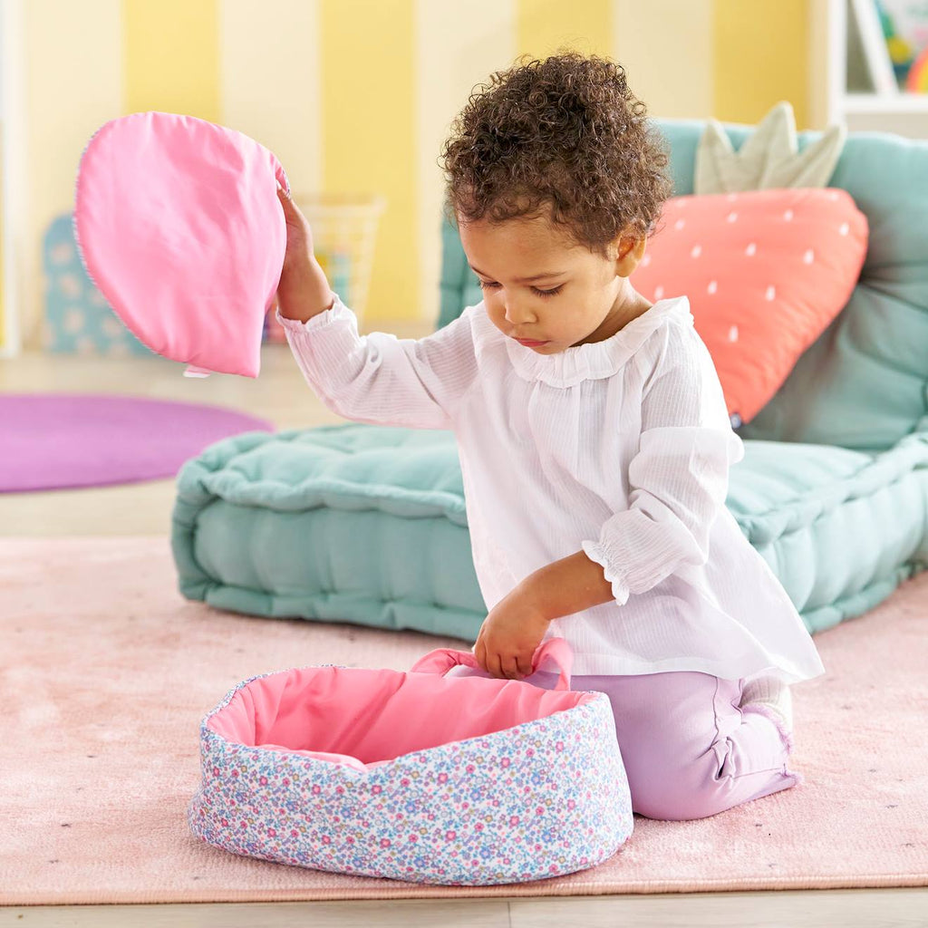 Couffin floral pour poupon 30 cm multicolore