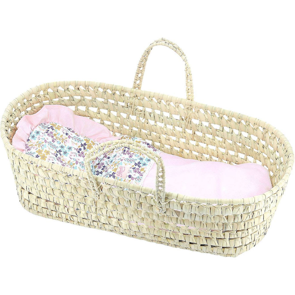 Couffin poupée 50 cm liberty rose beige