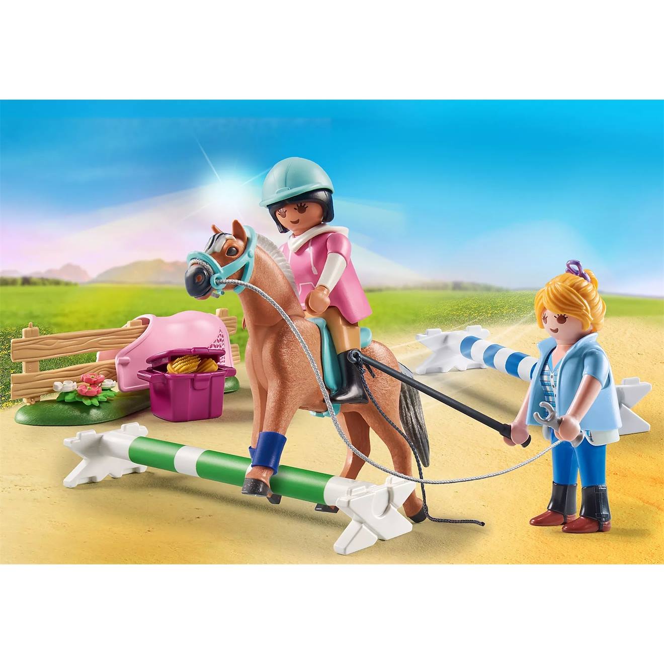 Country cavalière et cheval avec monitrice 71242 multicolore