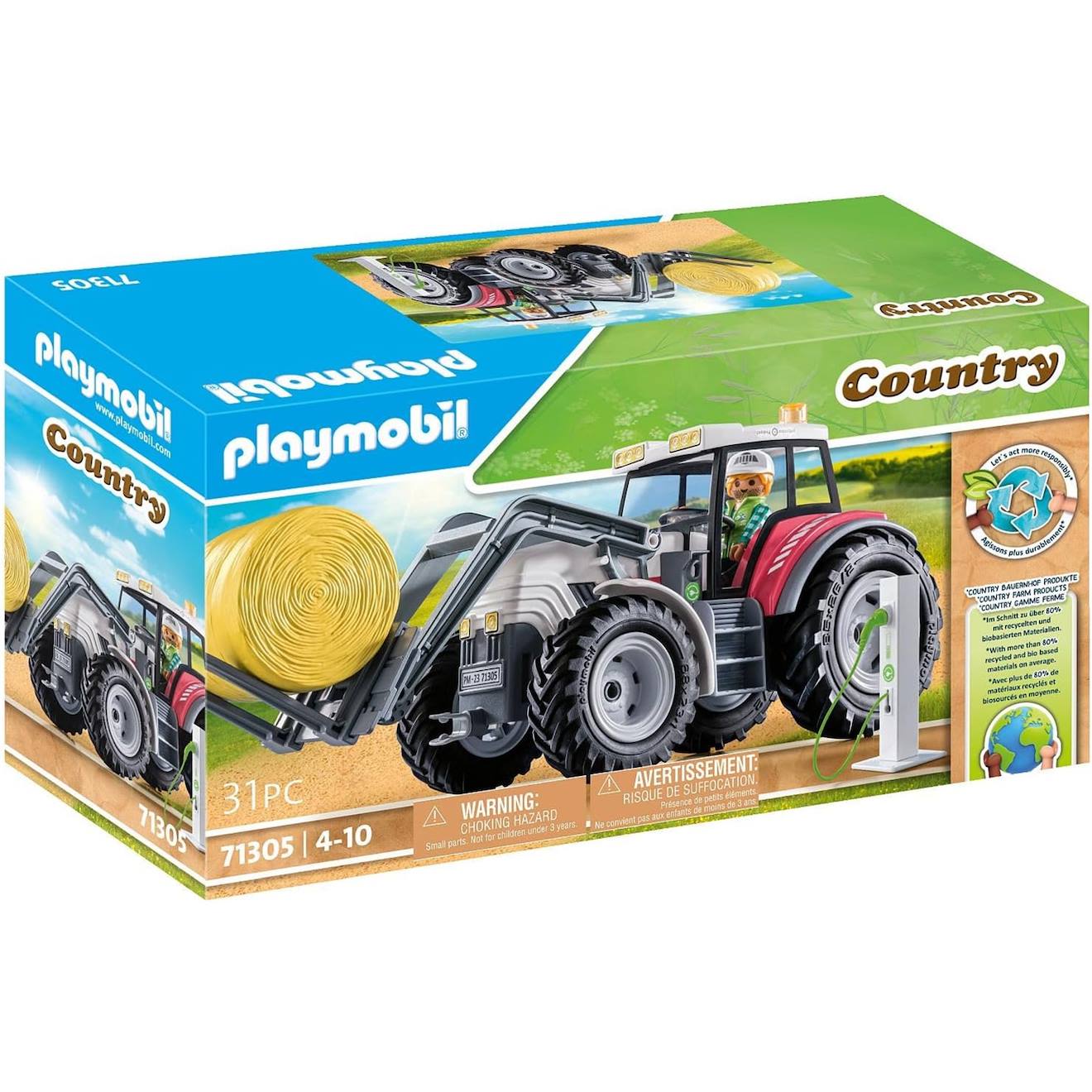 Country - grand tracteur électrique 71305 multicolore