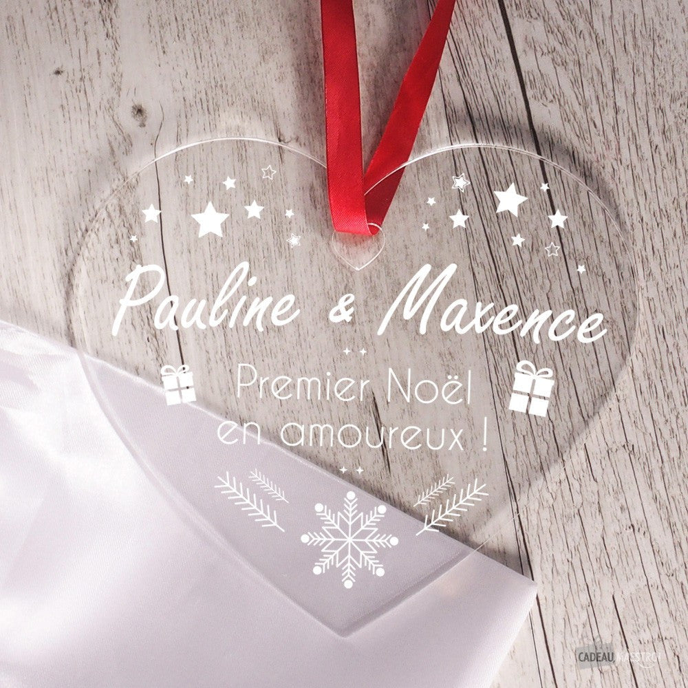 Coeur de Noël à Personnaliser - Cœur Gravé CadoMaestro