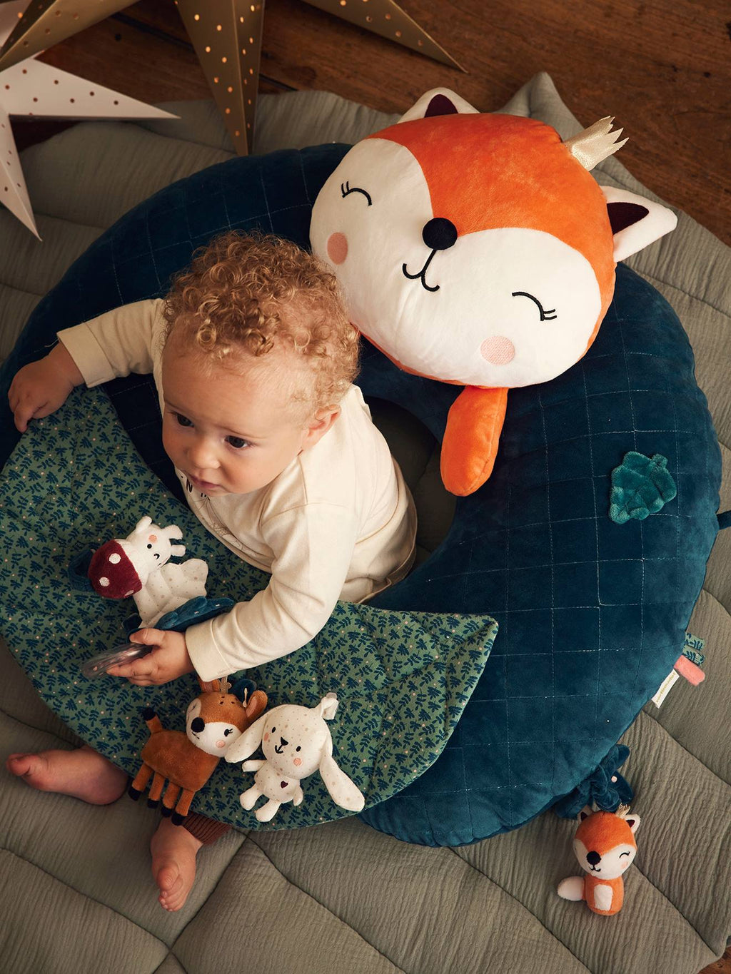 Coussin bébé des découvertes forêt enchantée