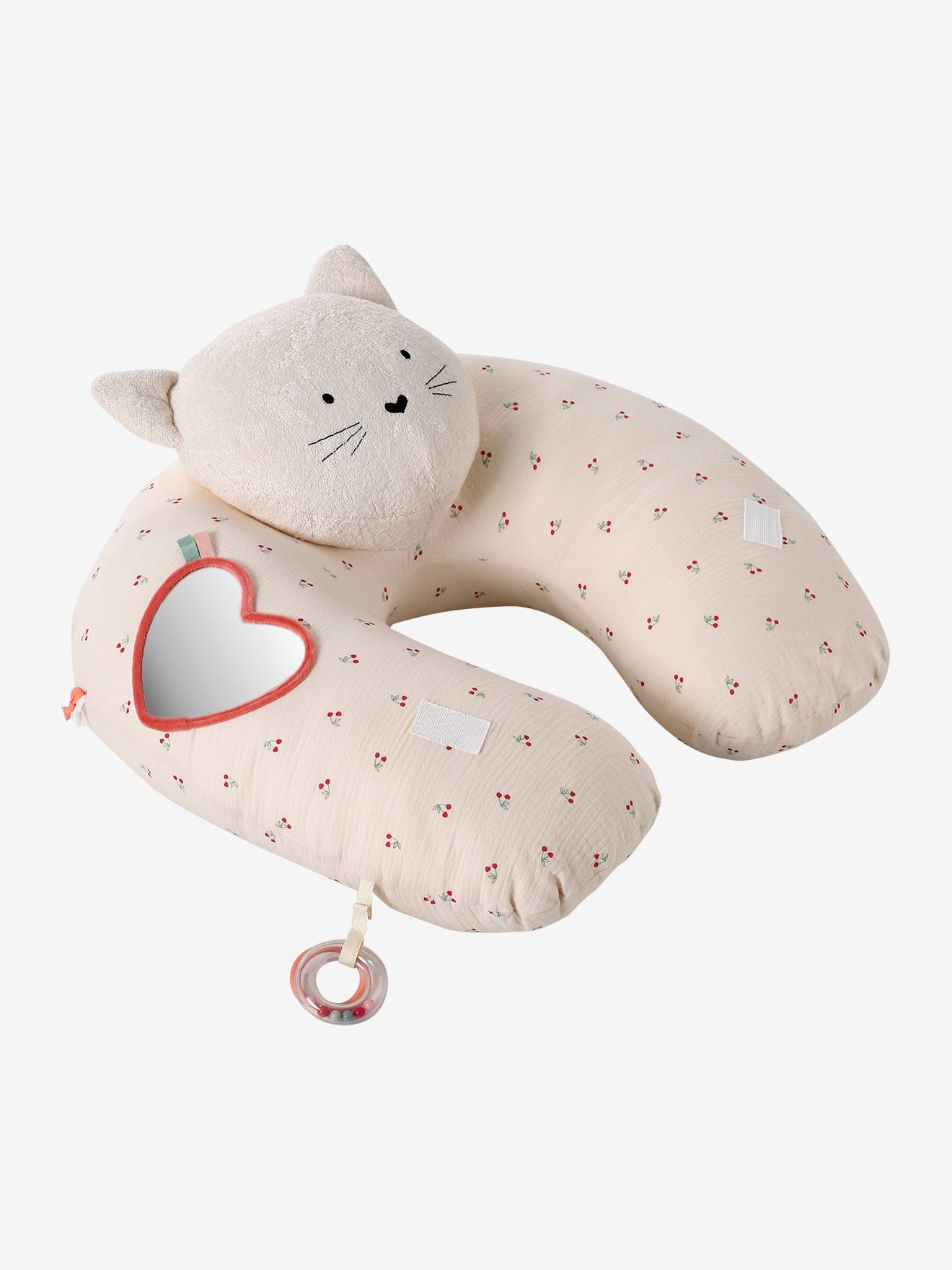 Coussin bébé des découvertes cherry
