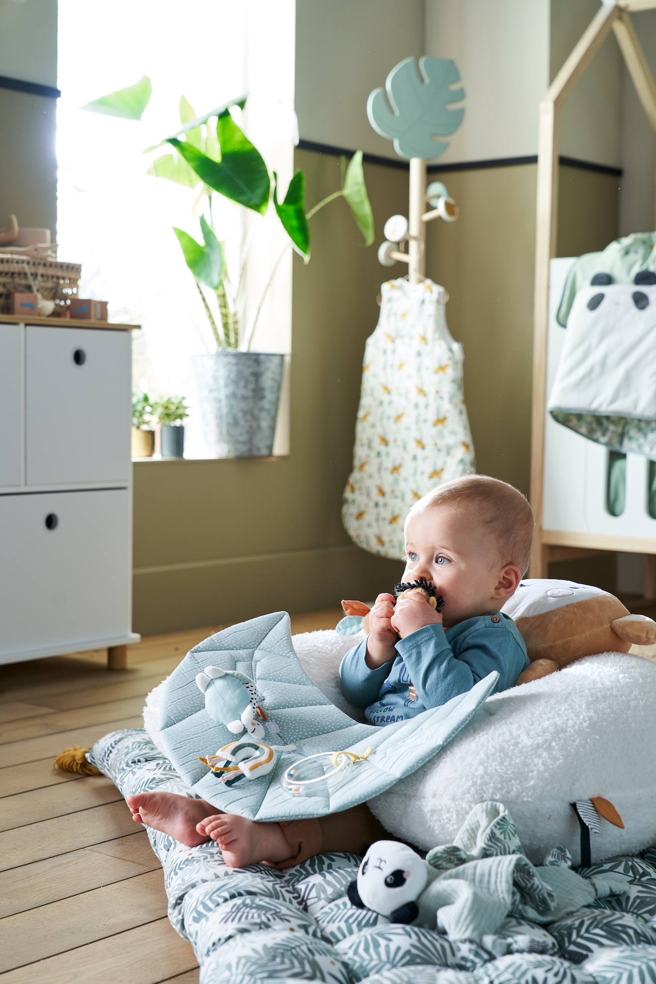 Coussin bébé des découvertes écru