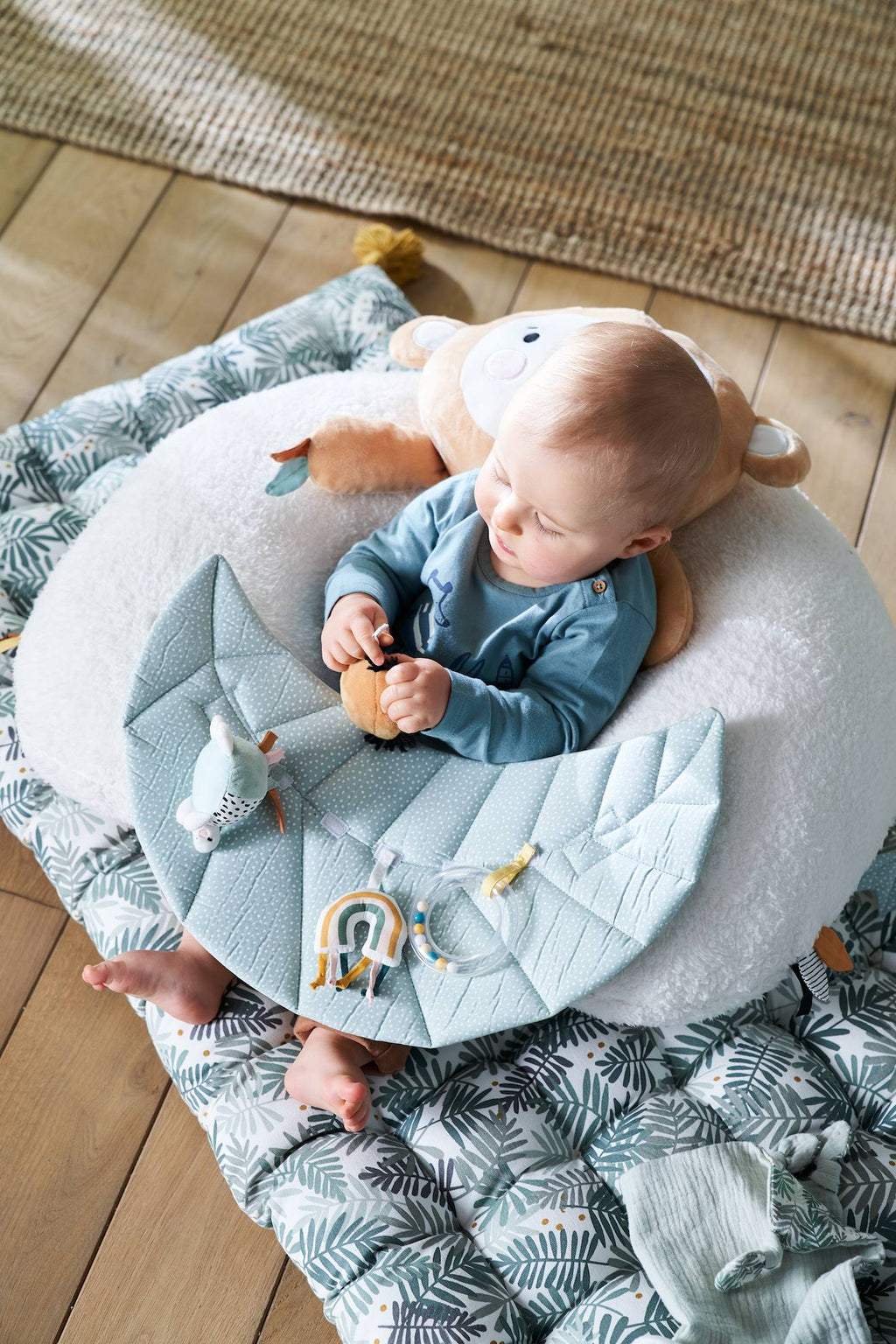 Coussin bébé des découvertes écru