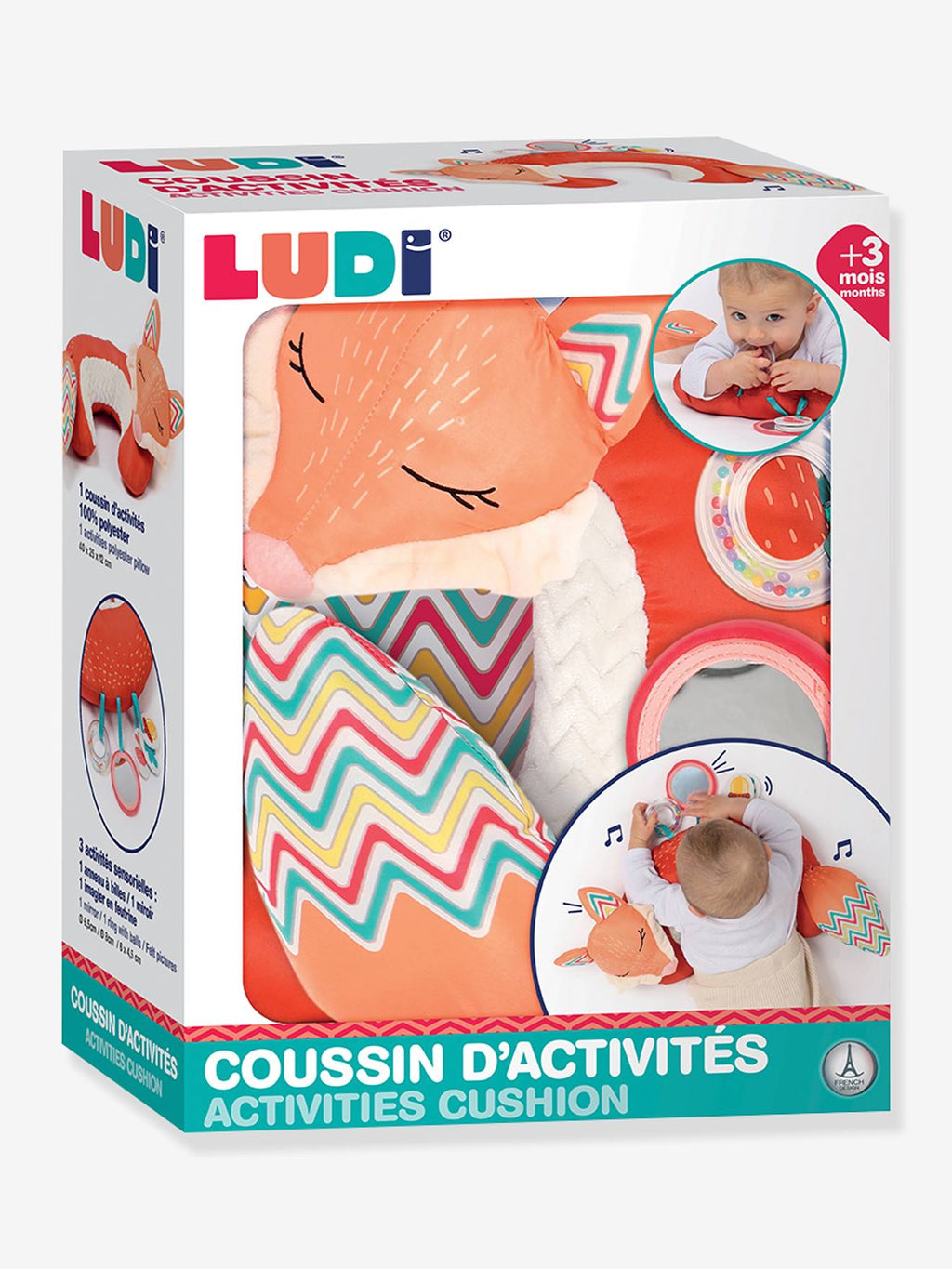 Coussin d'activités renard orange
