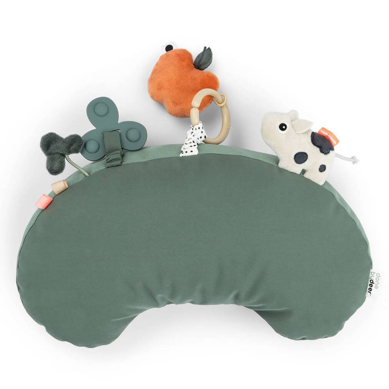 Coussin d'éveil tummy time tiny farm vert