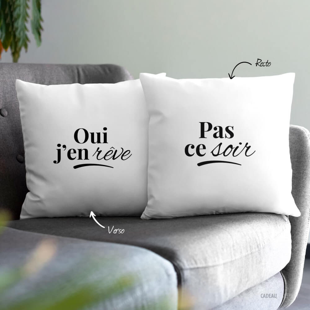 Coussin Recto/Verso Coquin à Personnaliser - Coussin Personnalisé
