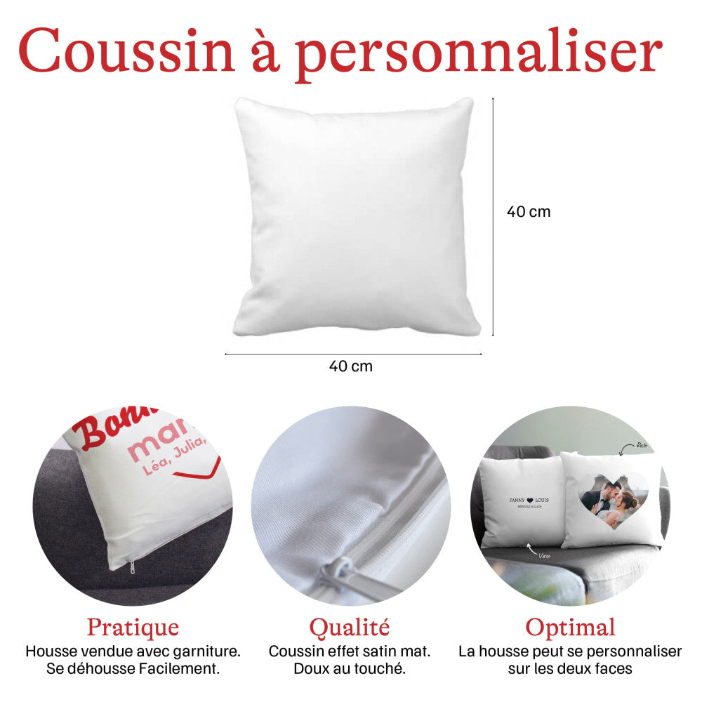 Coussin Recto/Verso Coquin à Personnaliser - Coussin Personnalisé